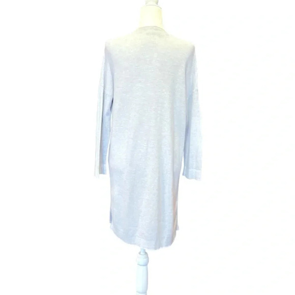 Eileen Fisher Long Organic Cotton Blend Lightweight Open Front Cardigan Gray - Picture 6 of 10